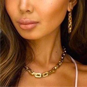 Eddie Borgo 12 K Gold Vermeil Necklace And Earrings Set